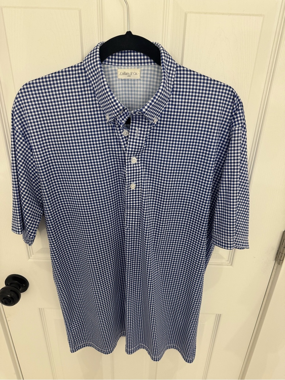 Collars & Co. Men’s Blue Gingham Polo Shirt